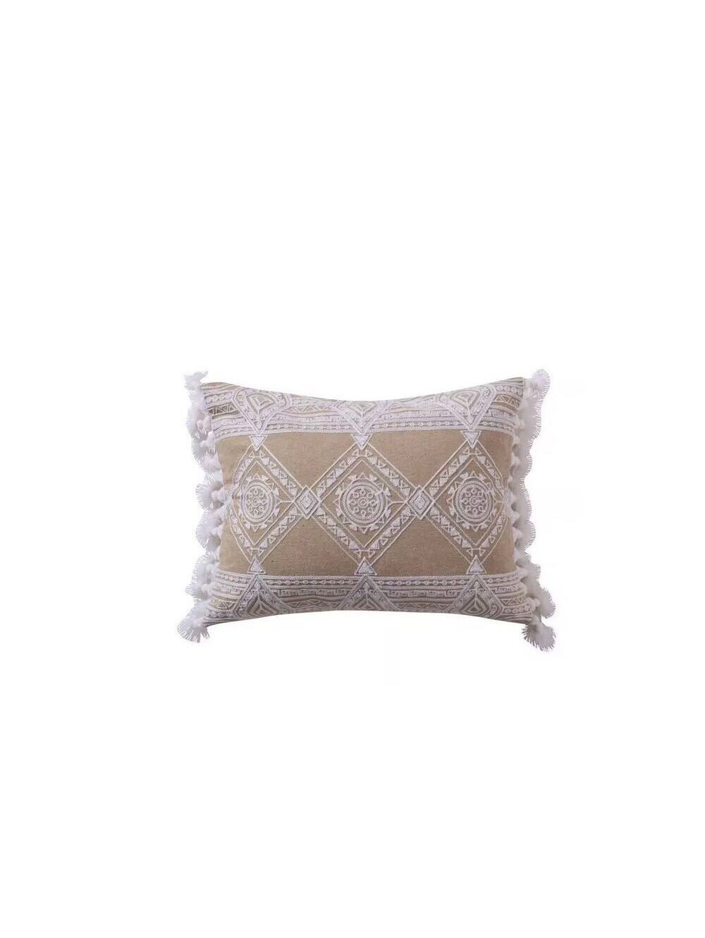 Levtex Home NWT Harleson White Diamonds with Tassels Throw Pillow 14x18